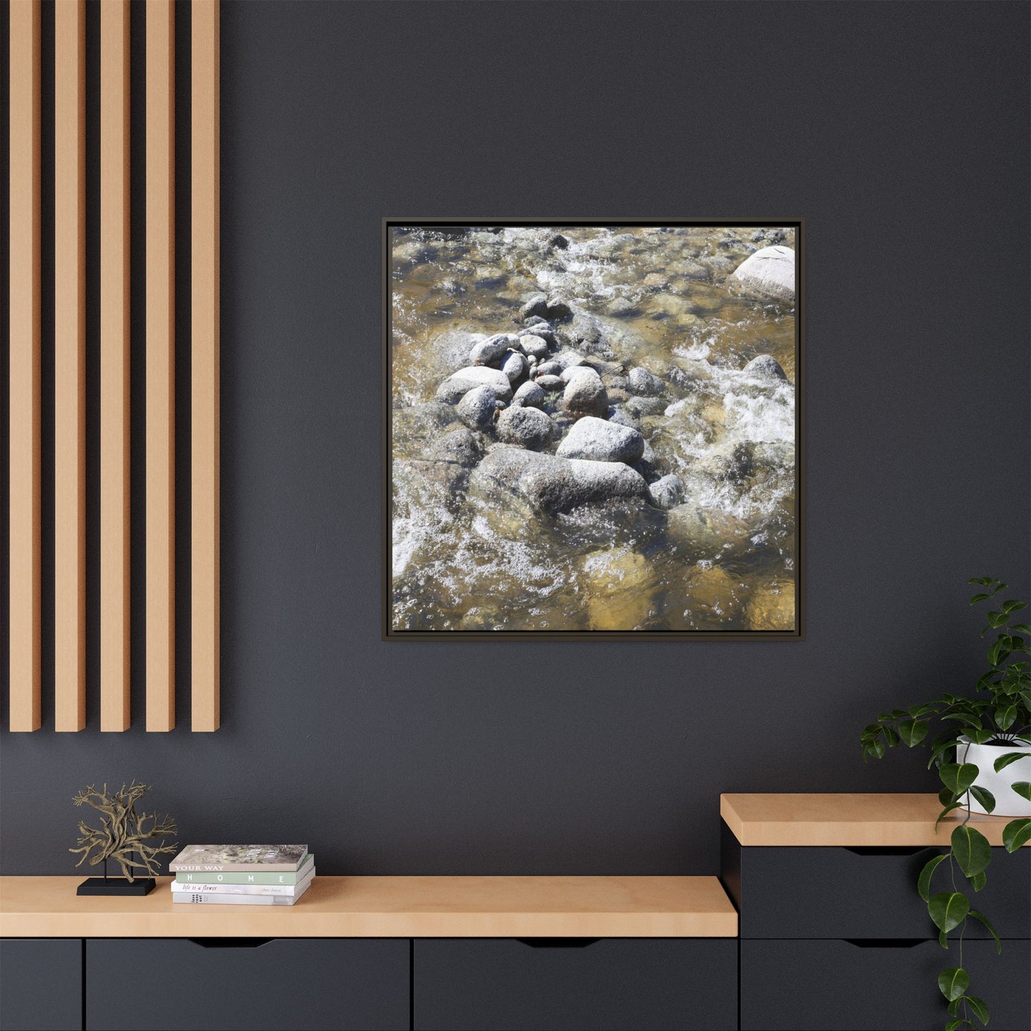 Mountain Stream Flow - Unique Stretched Canvas Wall Art - Art By Earth