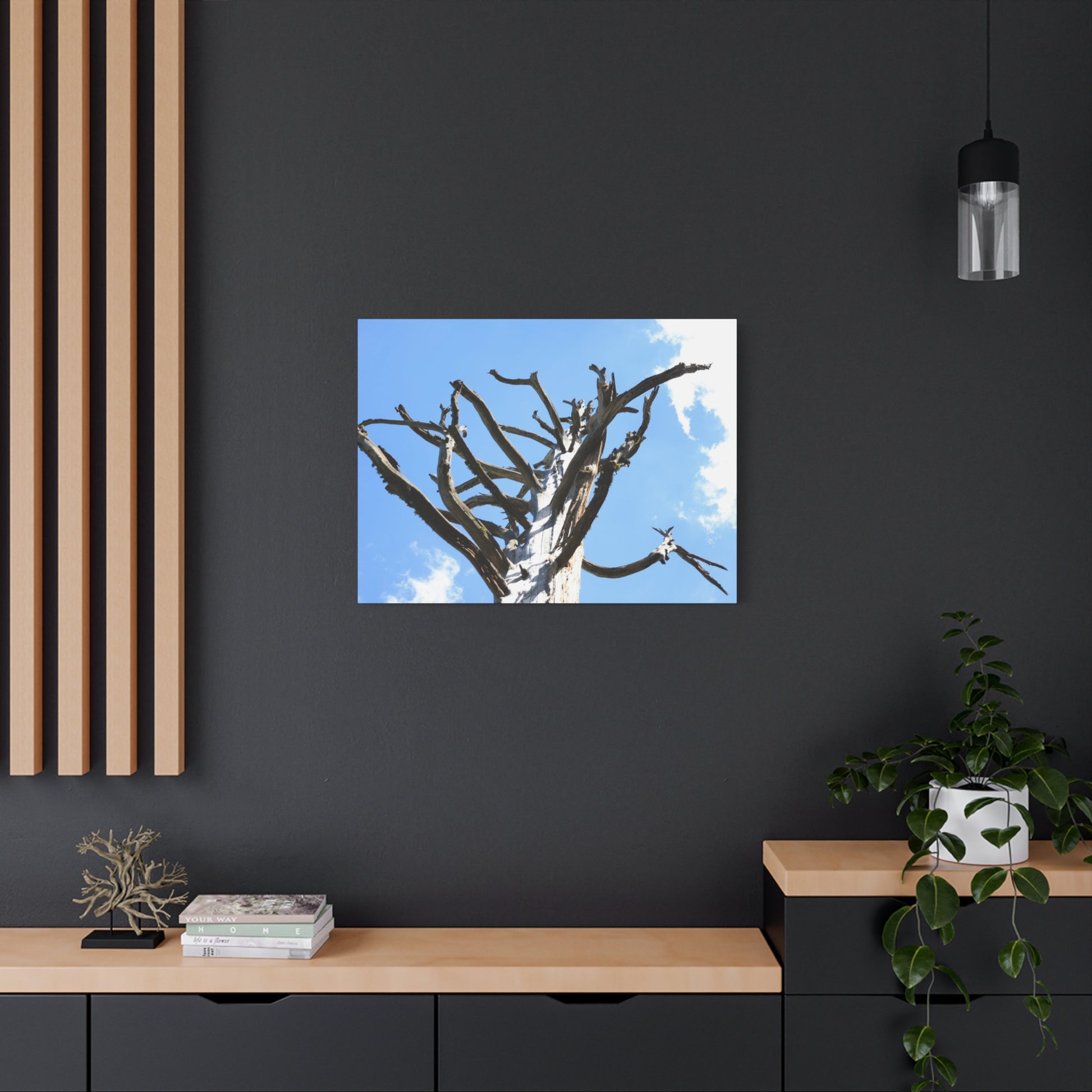 Skeletal Branches Reaching - Unique Frameless Canvas Wall Art - Art By Earth