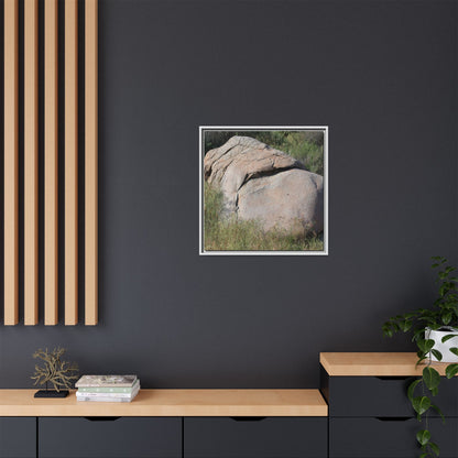 Stone Head Emerging from Earth - Unique Stretched Canvas Wall Art - Art By Earth