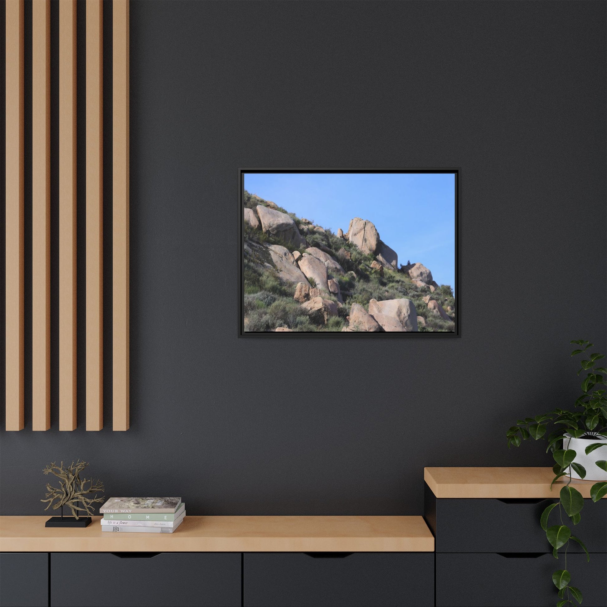 Ancient Boulders in Arid Landscape - Unique Stretched Canvas Wall Art - Art By Earth