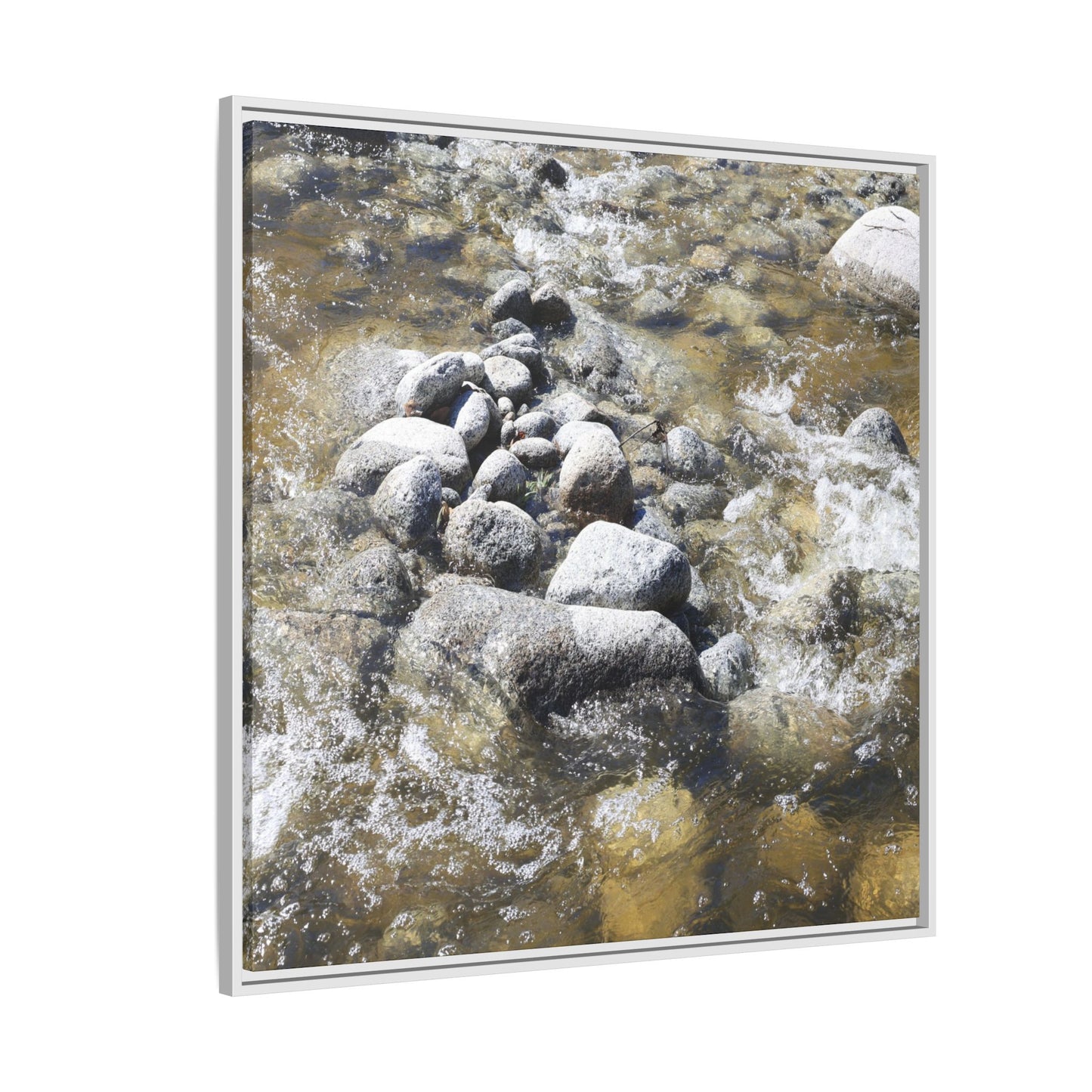 Mountain Stream Flow - Unique Stretched Canvas Wall Art - Art By Earth