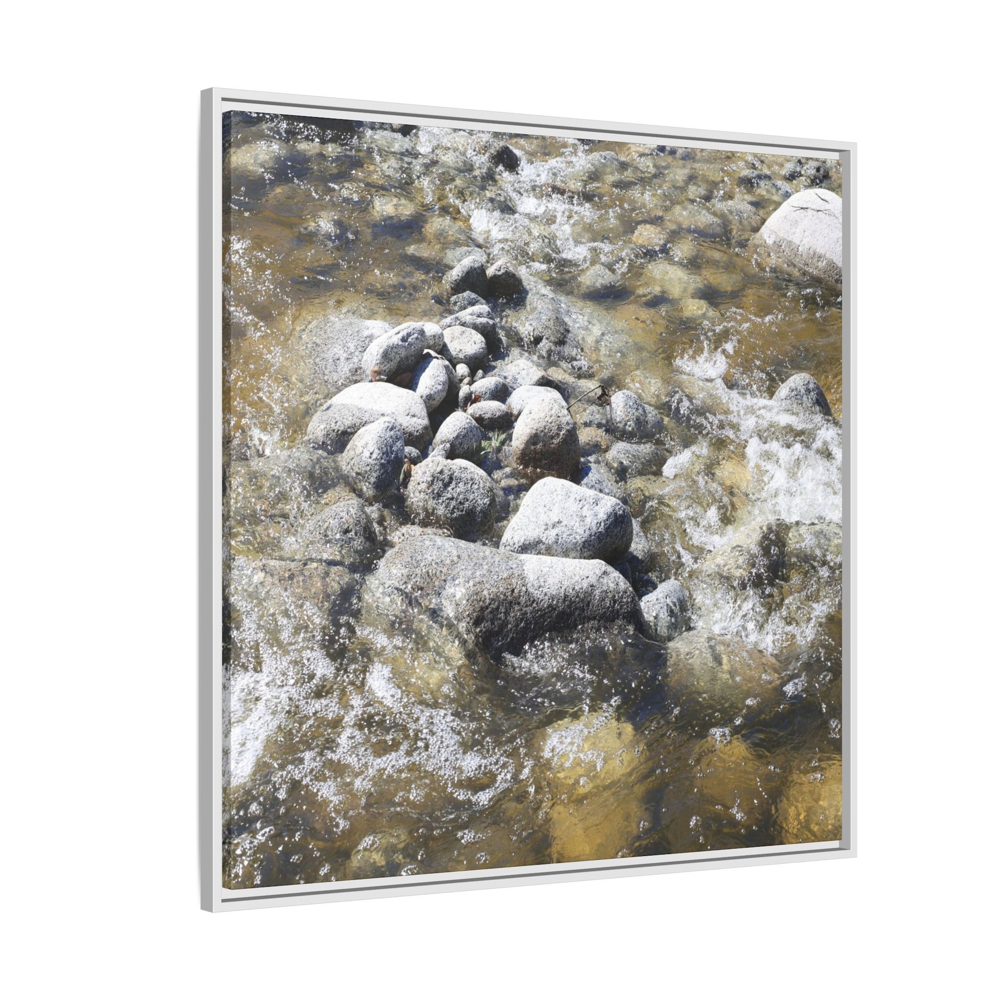 Mountain Stream Flow - Unique Stretched Canvas Wall Art - Art By Earth