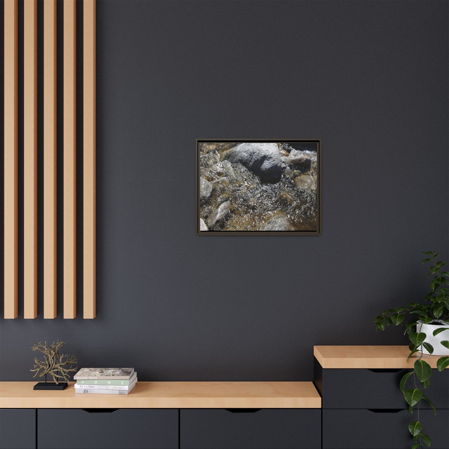 Water's Dance Over Stone - Unique Stretched Canvas Wall Art - Art By Earth