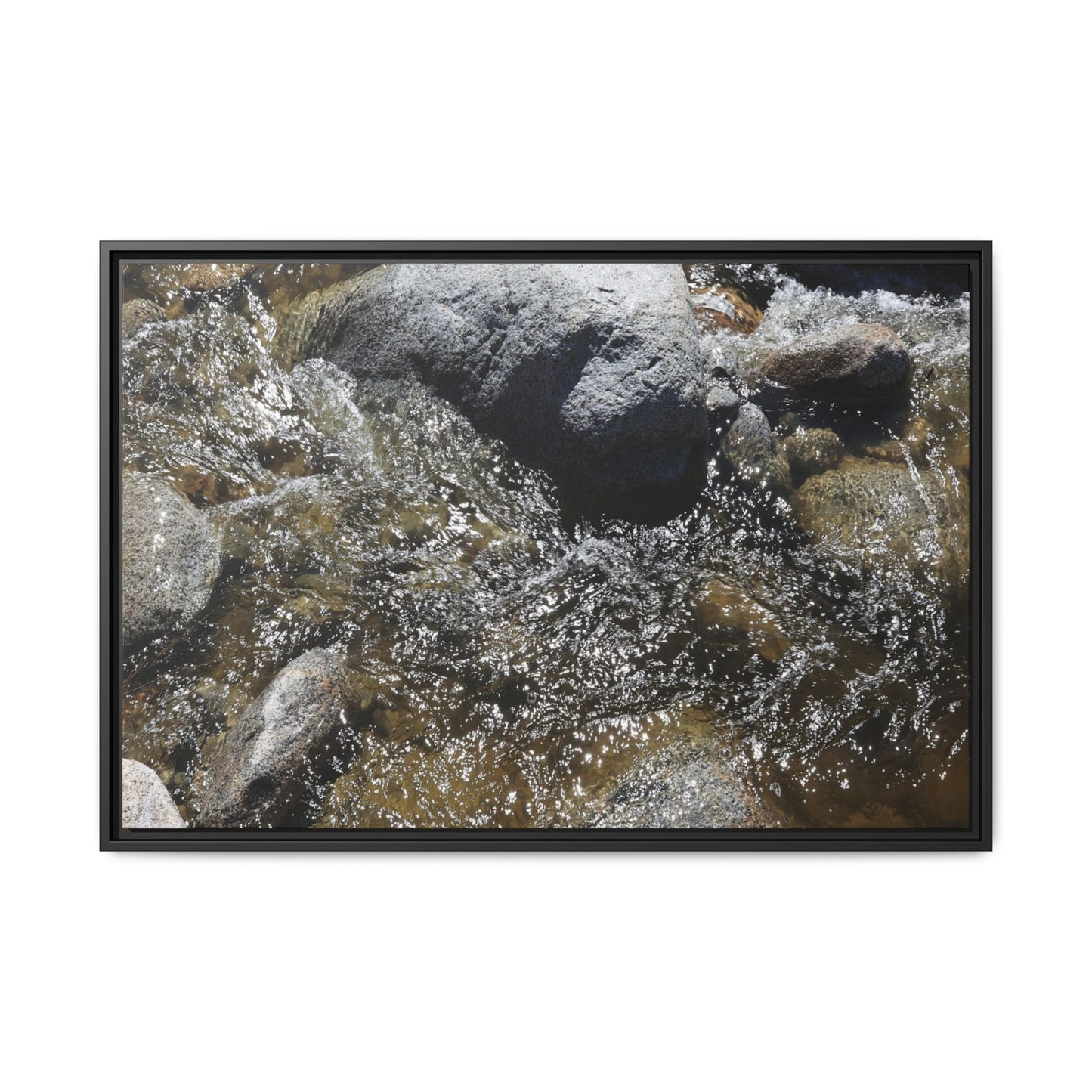 Water's Dance Over Stone - Unique Stretched Canvas Wall Art - Art By Earth