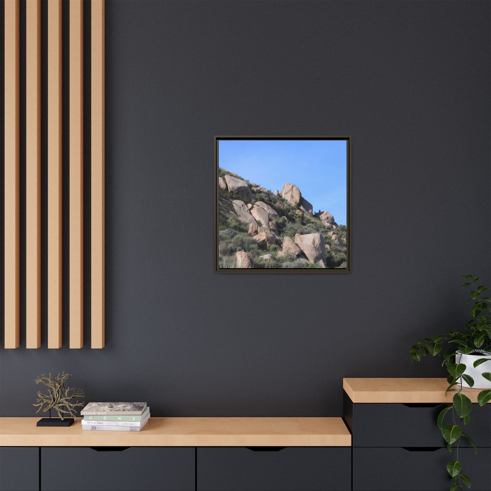 Ancient Boulders in Arid Landscape - Unique Stretched Canvas Wall Art - Art By Earth