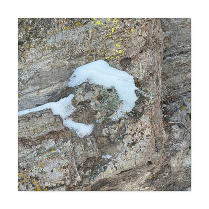 Snow on Stone - Unique Frameless Canvas Wall Art