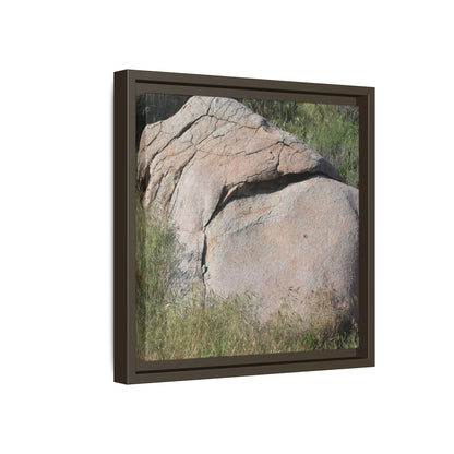 Stone Head Emerging from Earth - Unique Stretched Canvas Wall Art - Art By Earth
