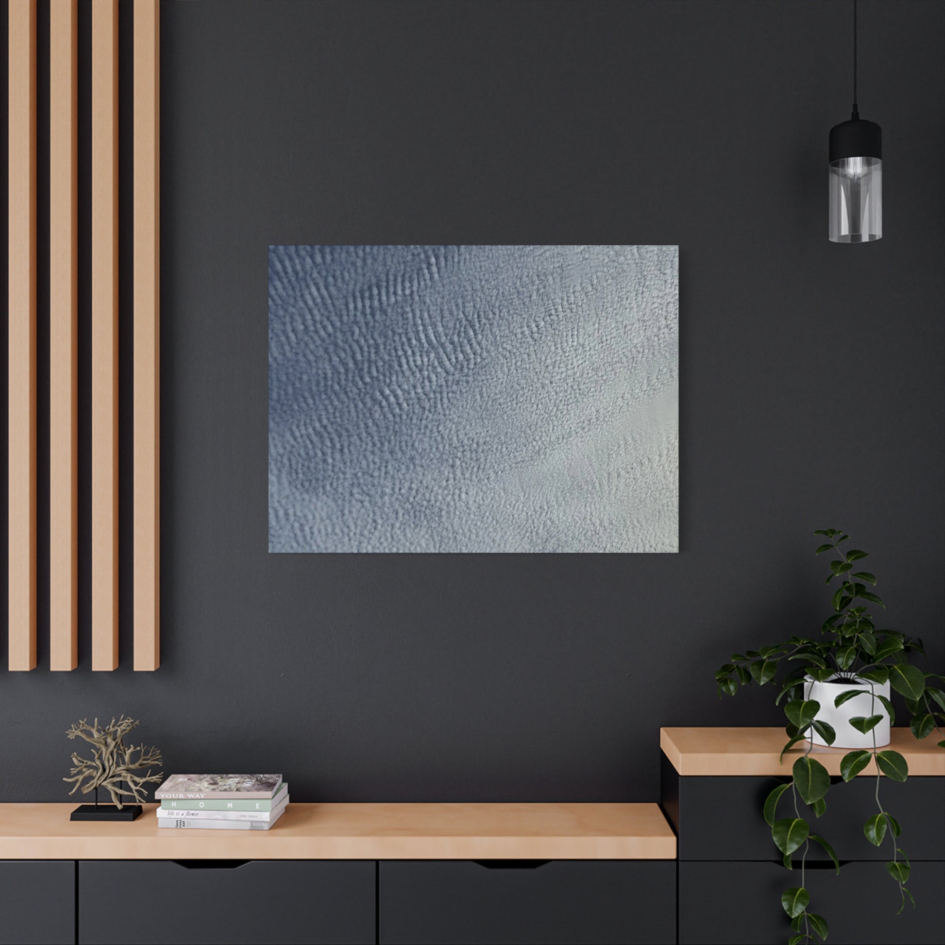 Undulating Whispers of Cerulean - Unique Frameless Canvas Wall Art - Art By Earth