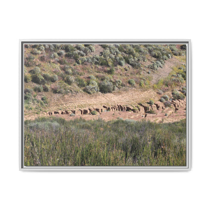 Ancient Dwellings in the Valley - Unique Stretched Canvas Wall Art - Art By Earth