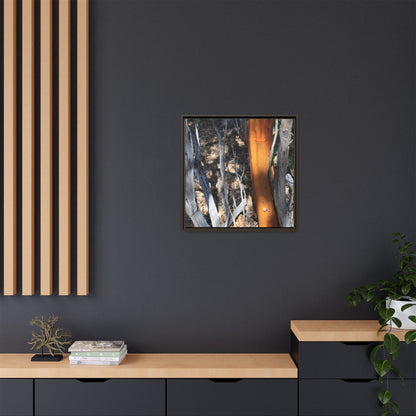 Burnt Trees and Golden Trunk - Unique Stretched Canvas Wall Art