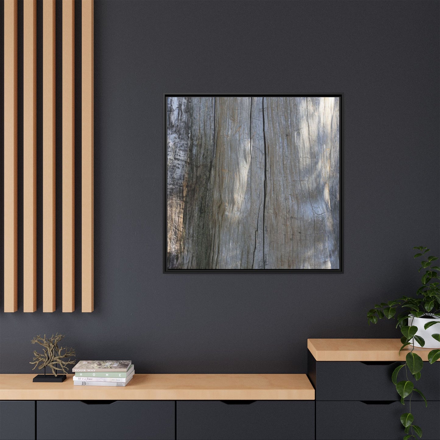 Weathered Wood Surface - Unique Stretched Canvas Wall Art