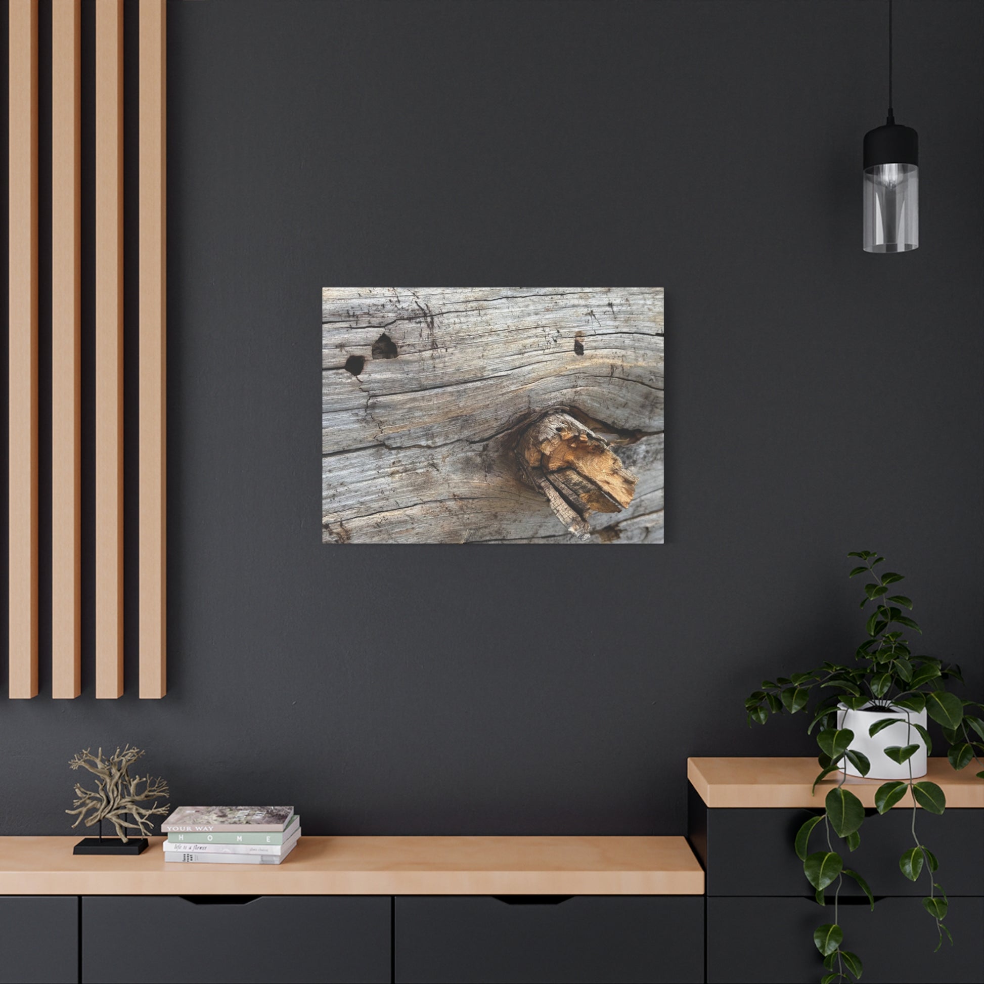 Weathered Wood Portrait - Unique Frameless Canvas Wall Art - Art By Earth