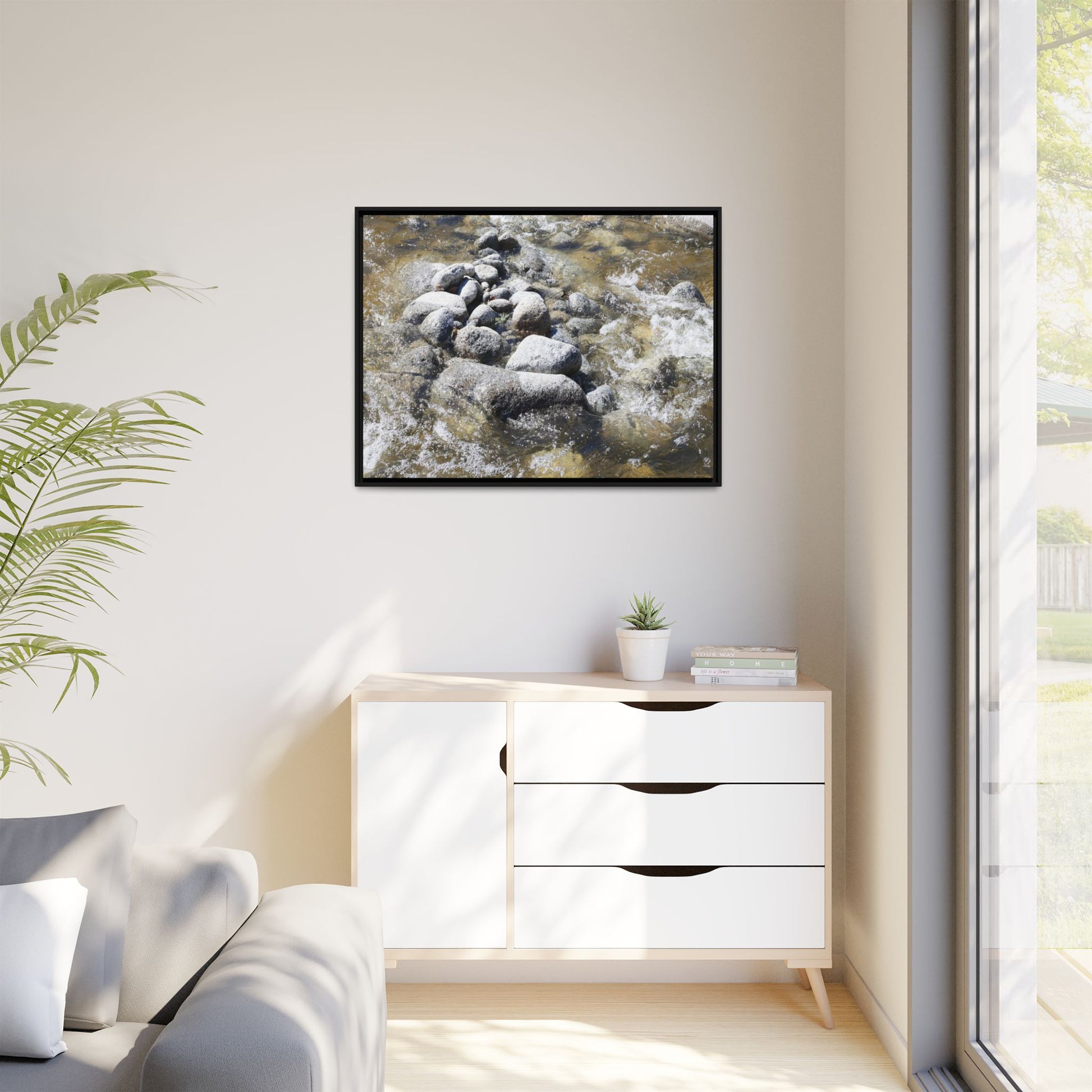 Mountain Stream Flow - Unique Stretched Canvas Wall Art - Art By Earth
