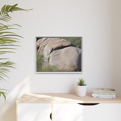 Stone Head Emerging from Earth - Unique Stretched Canvas Wall Art - Art By Earth