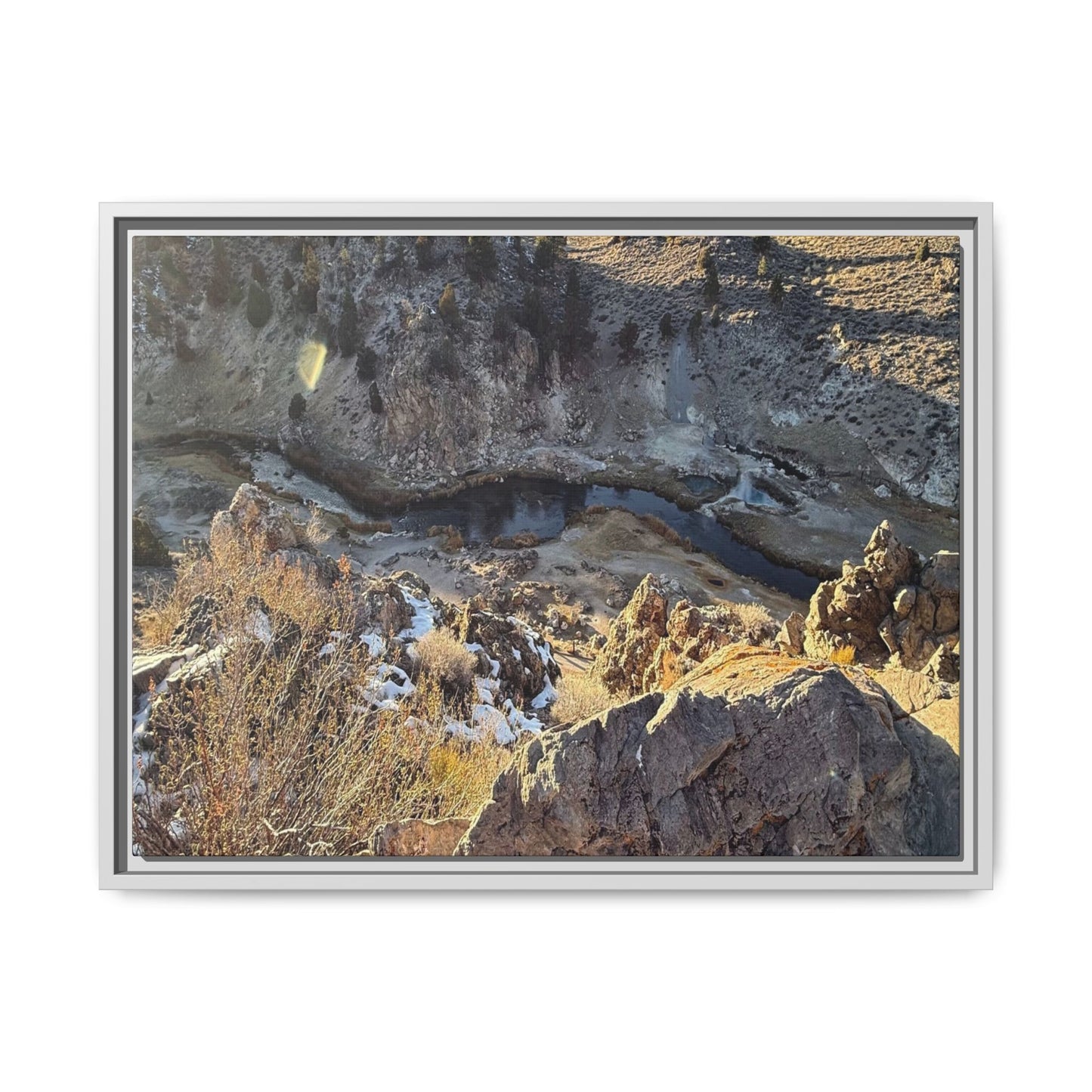 Fractured Landscape at Dawn - Unique Stretched Canvas Wall Art