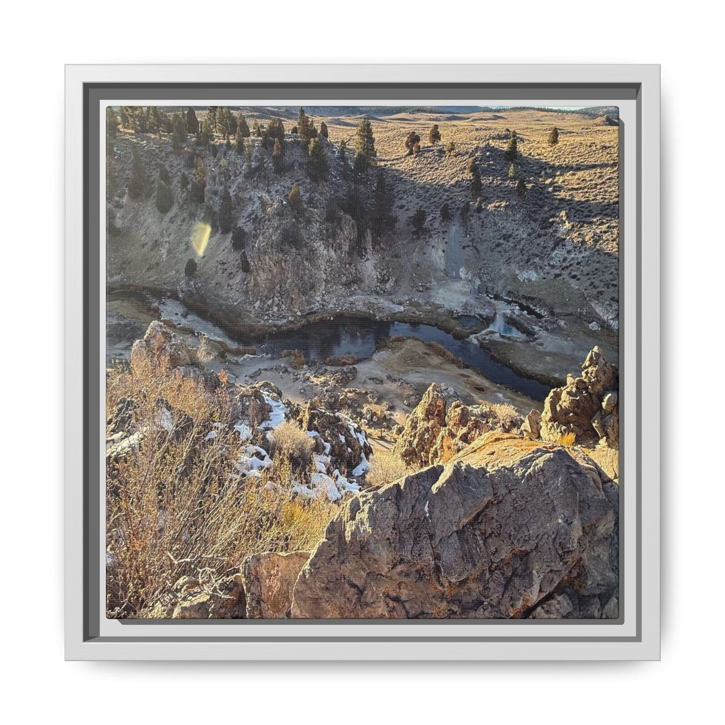 Fractured Landscape at Dawn - Unique Stretched Canvas Wall Art