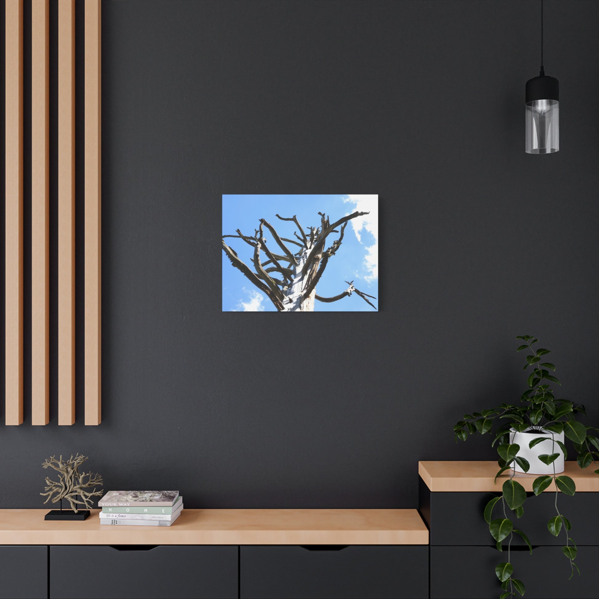 Skeletal Branches Reaching - Unique Frameless Canvas Wall Art - Art By Earth