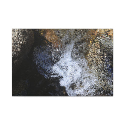 Water's Whisper Between Stone - Unique Frameless Canvas Wall Art - Art By Earth