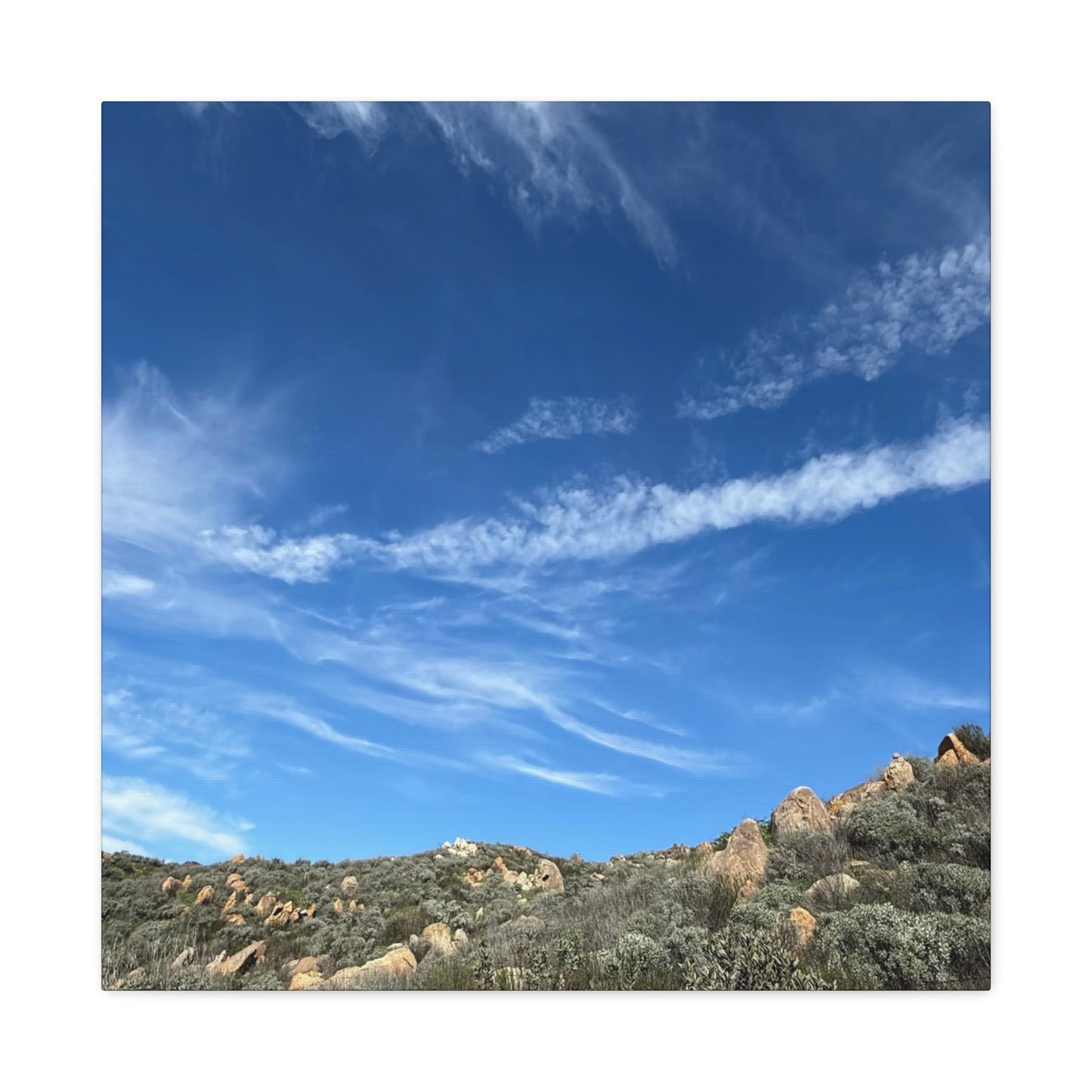 Desert Hills Under Blue Sky - Unique Frameless Canvas Wall Art - Art By Earth