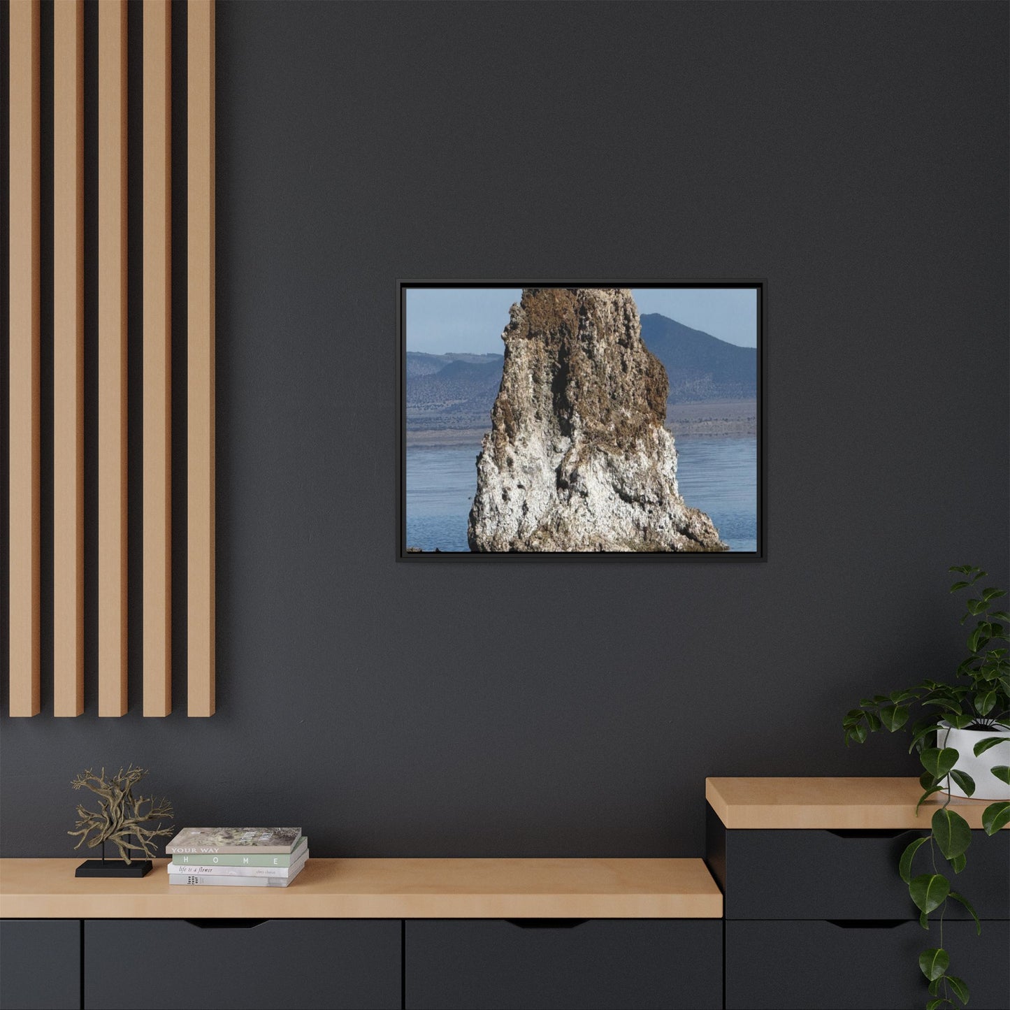 Tufa Tower Reflection - Unique Stretched Canvas Wall Art