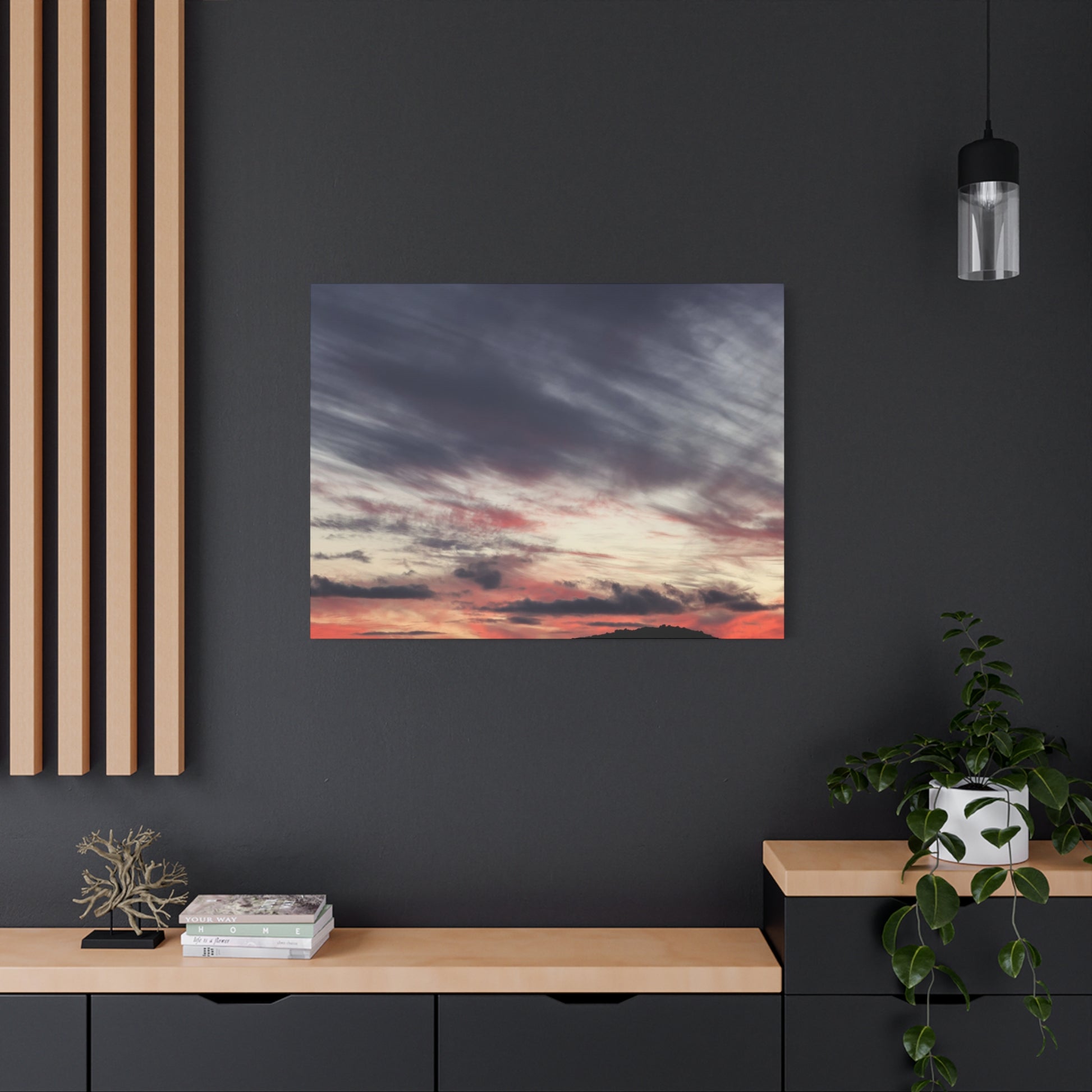 Sunset Over Mountains - Unique Frameless Canvas Wall Art - Art By Earth