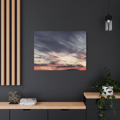 Sunset Over Mountains - Unique Frameless Canvas Wall Art - Art By Earth