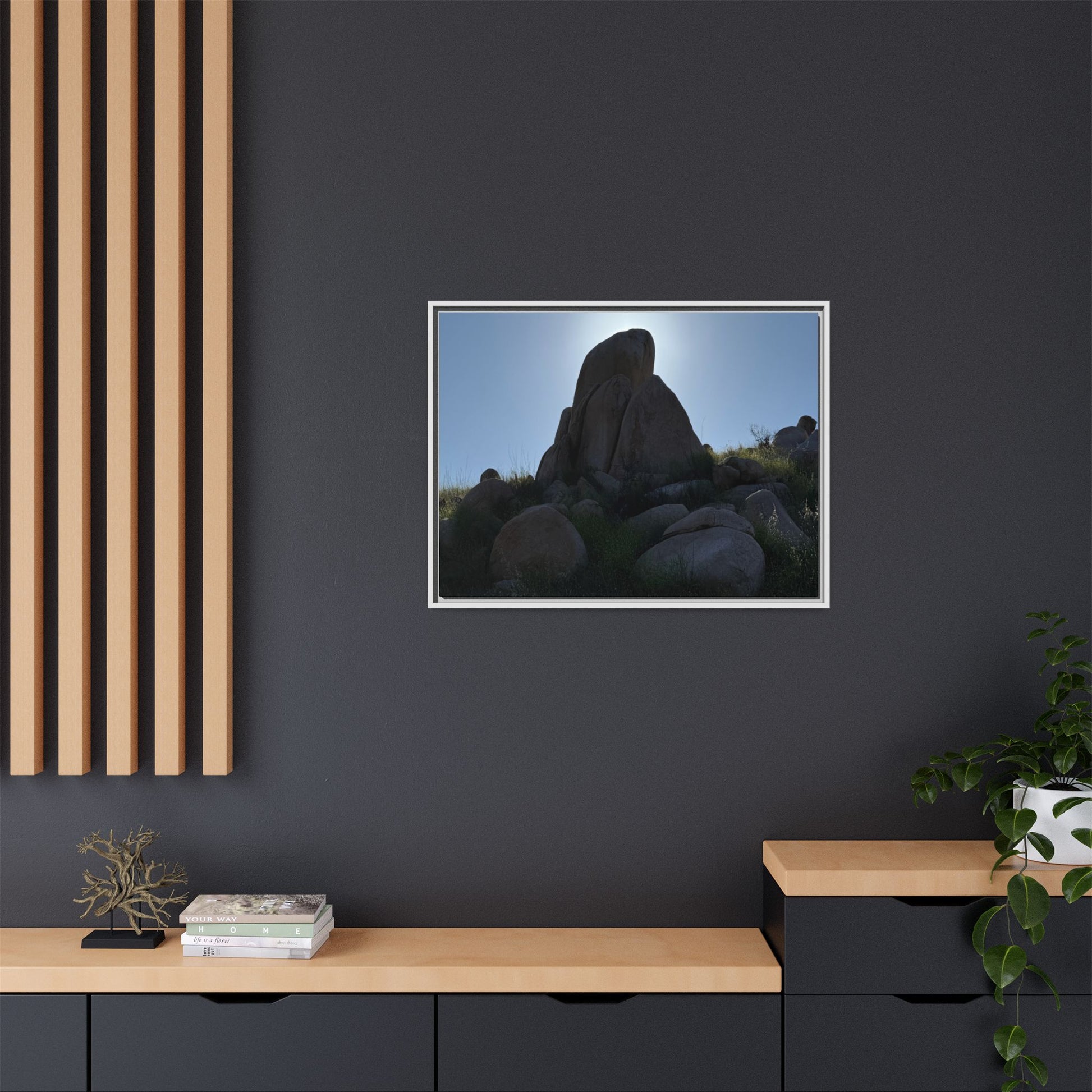 Boulder Silhouette - Unique Stretched Canvas Wall Art - Art By Earth
