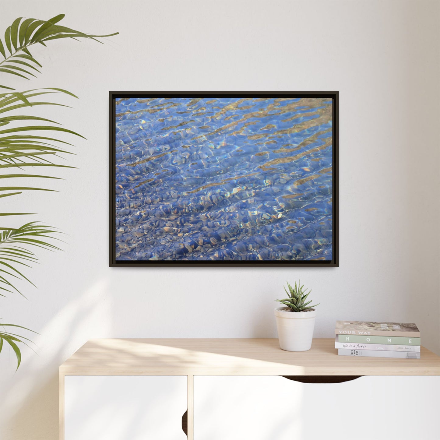 Aqua Fragments - Unique Stretched Canvas Wall Art