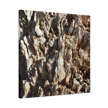 Decaying Bark Symphony - Unique Frameless Canvas Wall Art