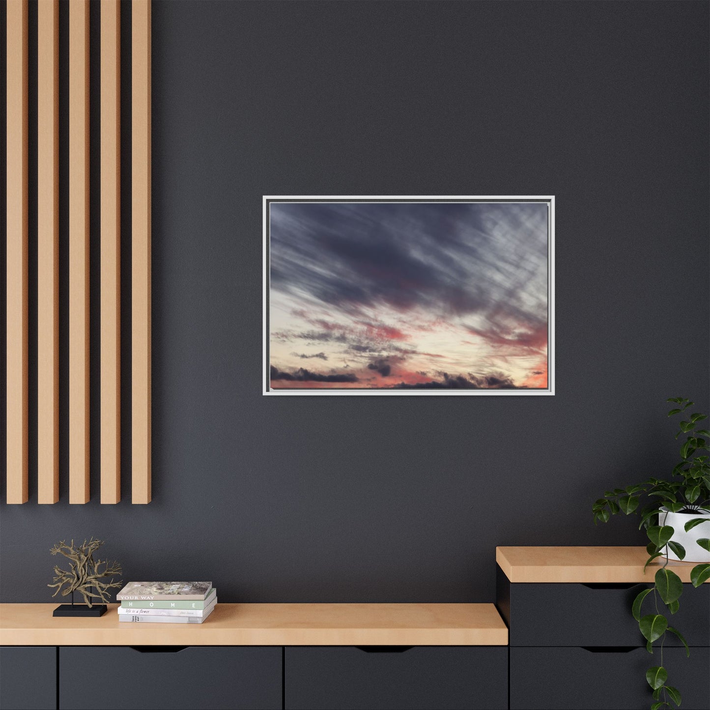 Fiery Sky at Dusk - Unique Stretched Canvas Wall Art - Art By Earth