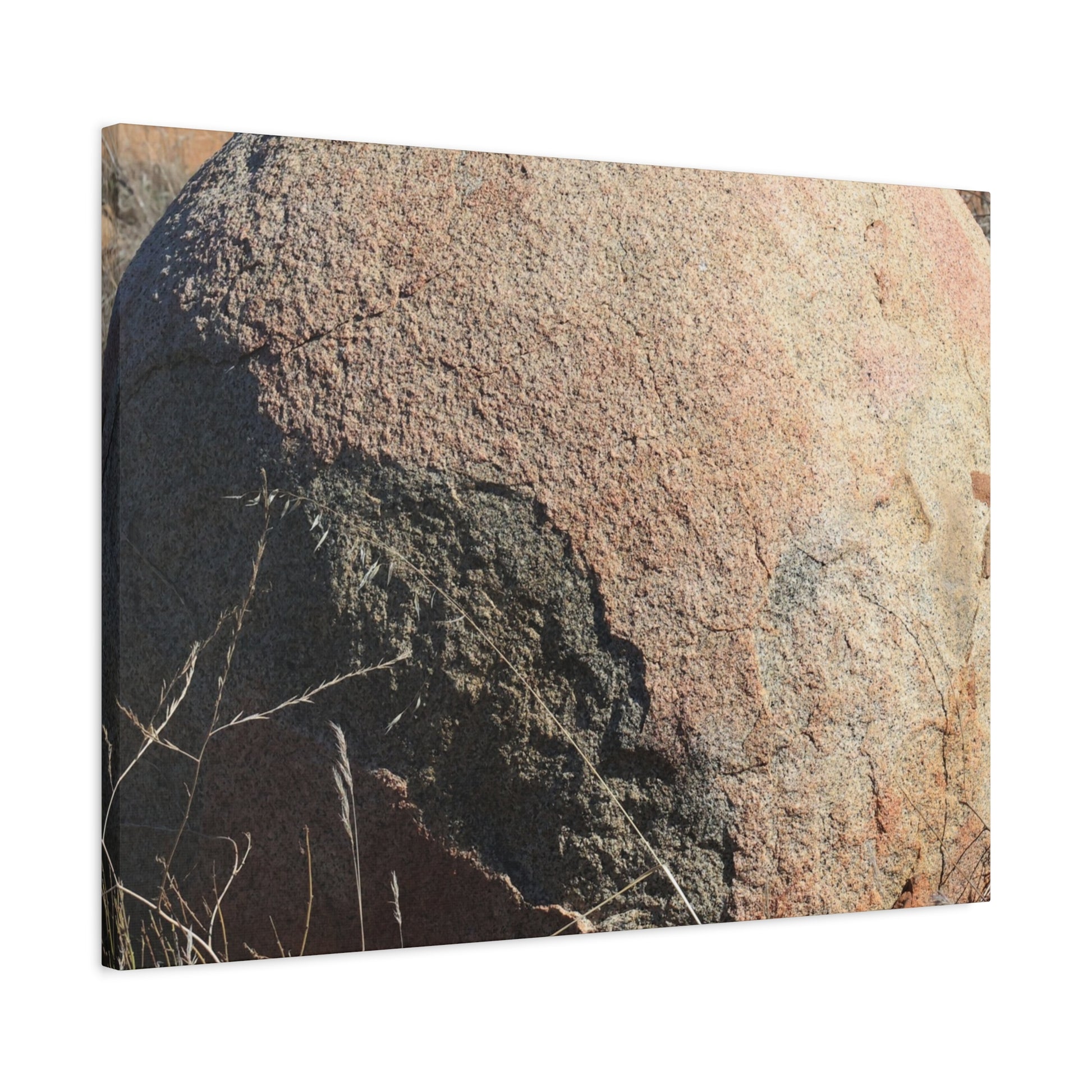 Stone Sphere in Arid Landscape - Unique Stretched Canvas Wall Art - Art By Earth