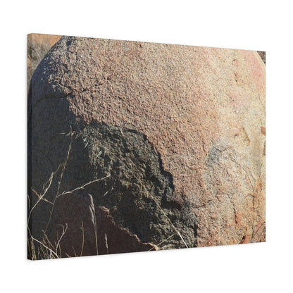 Stone Sphere in Arid Landscape - Unique Stretched Canvas Wall Art - Art By Earth