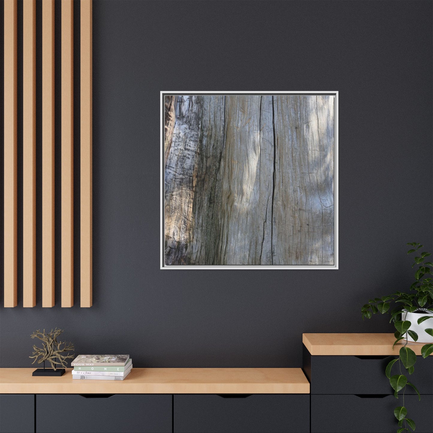 Cracked Timber Texture - Unique Stretched Canvas Wall Art