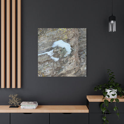 Snow on Stone - Unique Frameless Canvas Wall Art