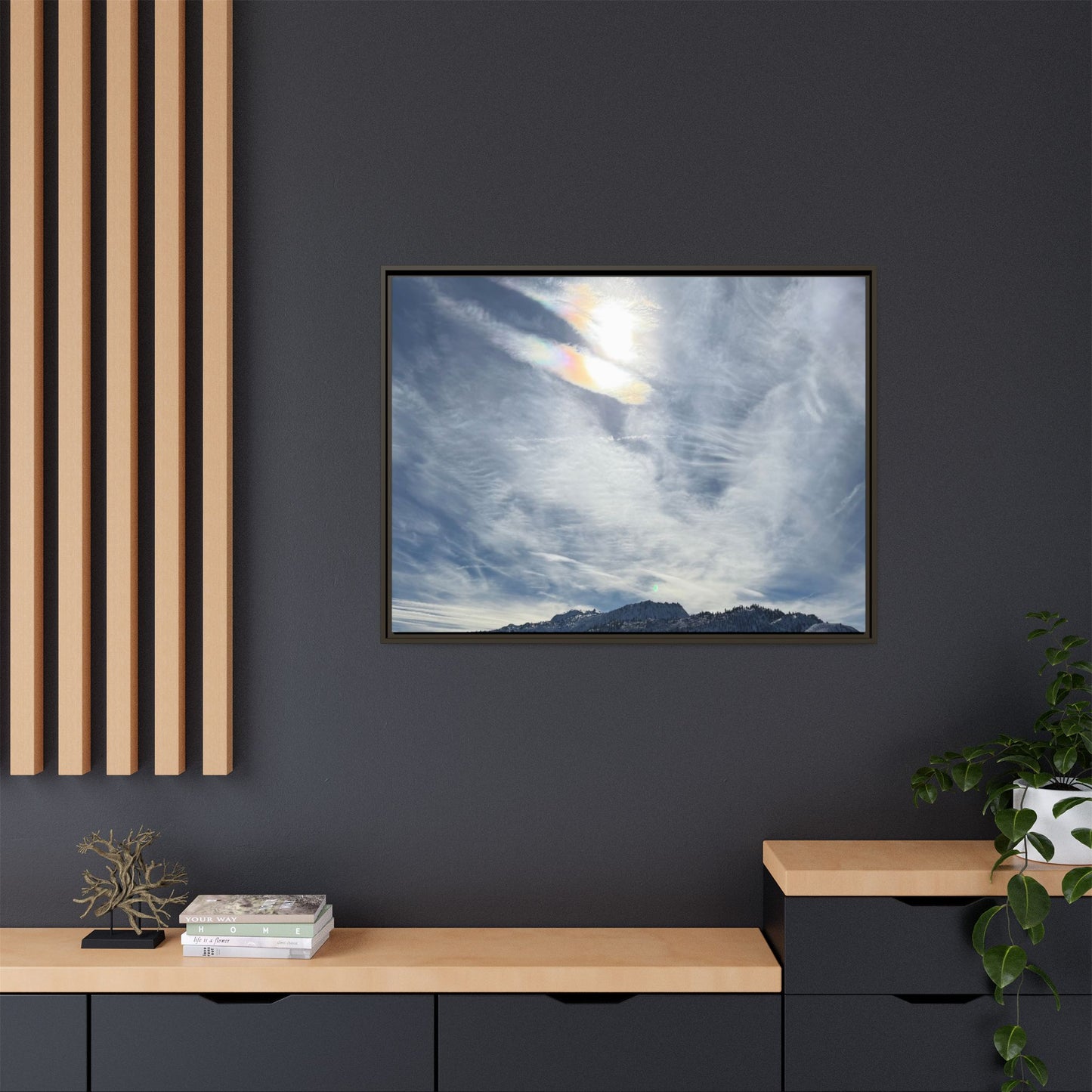 Whispers of Winter's Embrace - Unique Stretched Canvas Wall Art