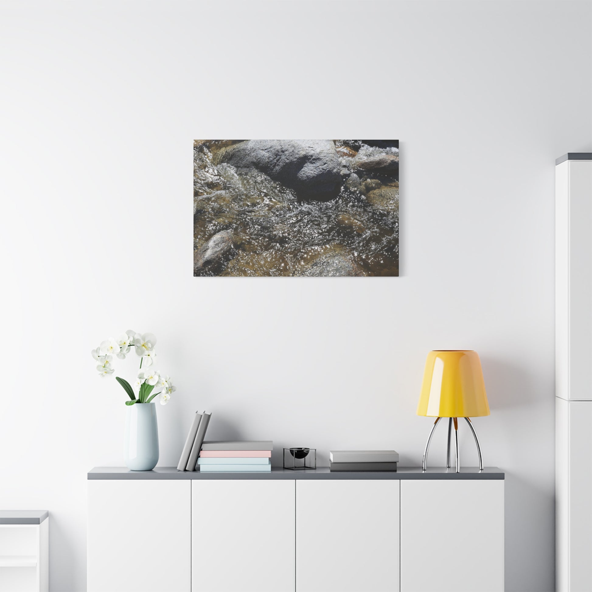 Rocky Stream - Unique Frameless Canvas Wall Art - Art By Earth