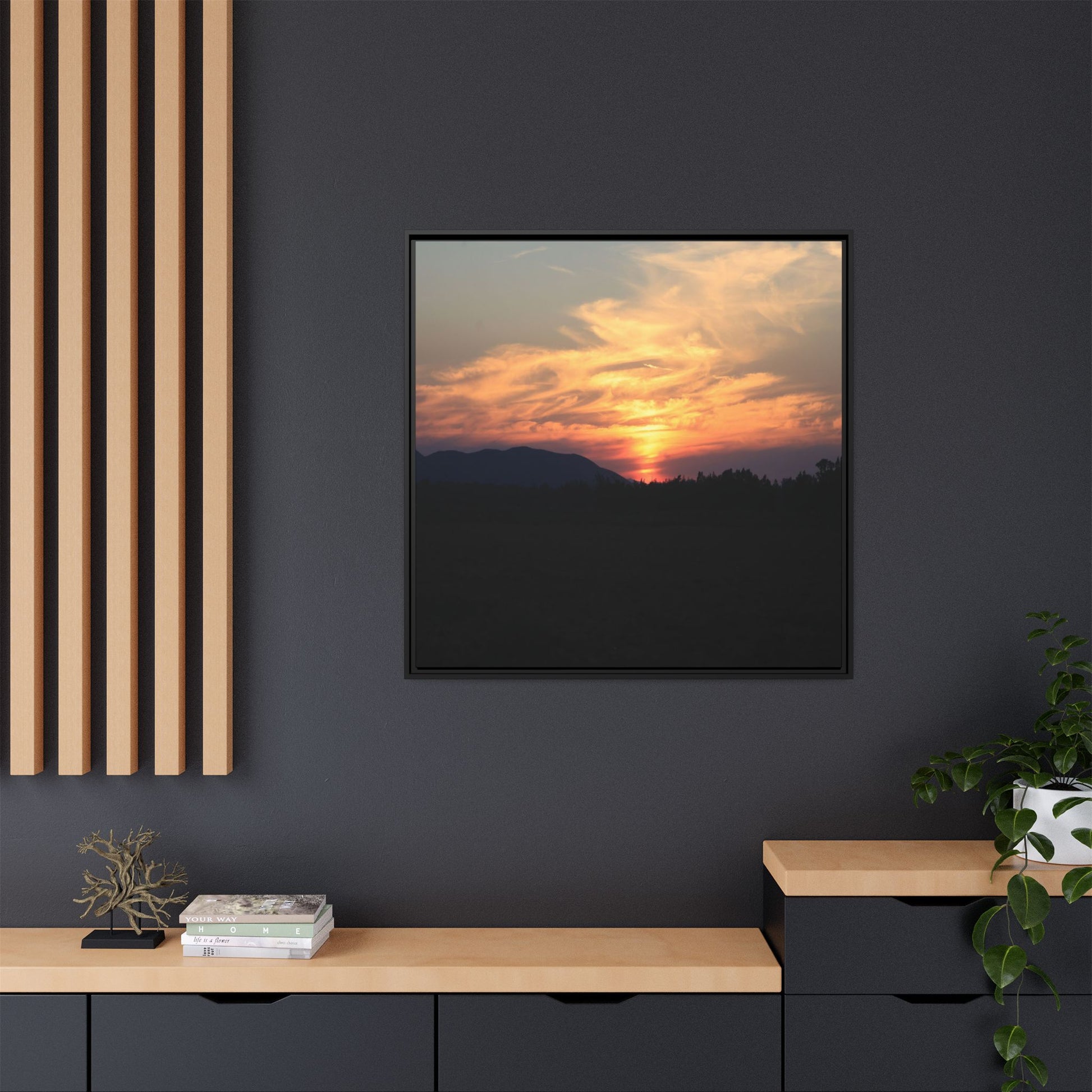 Gilded Horizon - Unique Stretched Canvas Wall Art - Art By Earth