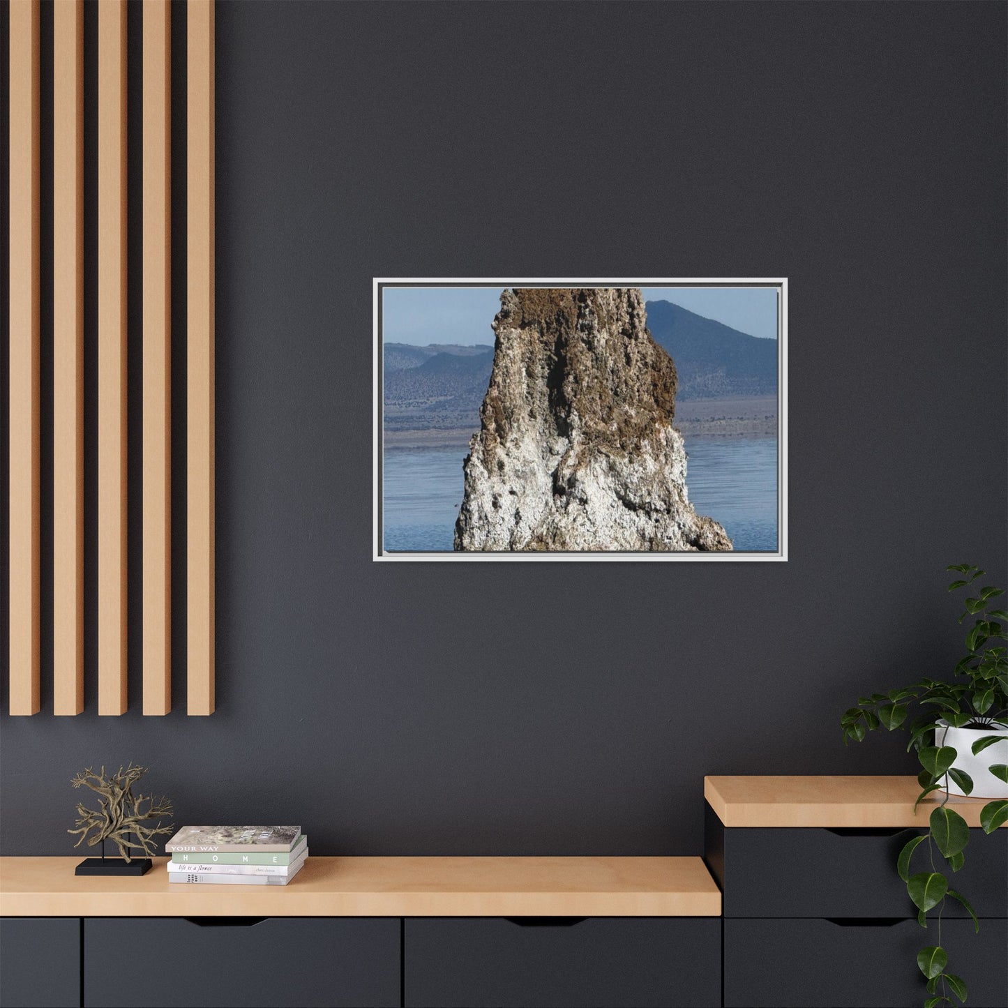 Tufa Tower Reflection - Unique Stretched Canvas Wall Art
