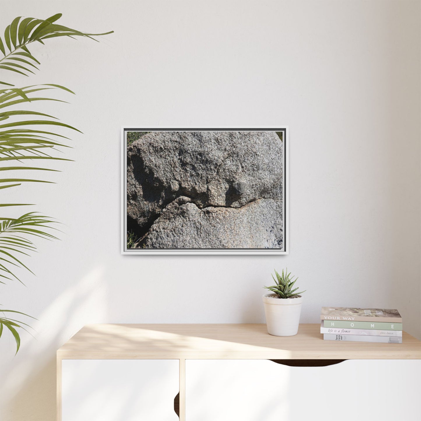 Stone Skull in Desert - Unique Stretched Canvas Wall Art