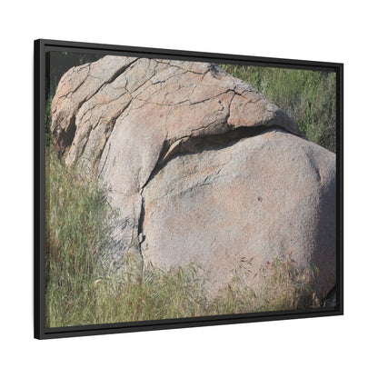 Stone Head Emerging from Earth - Unique Stretched Canvas Wall Art - Art By Earth