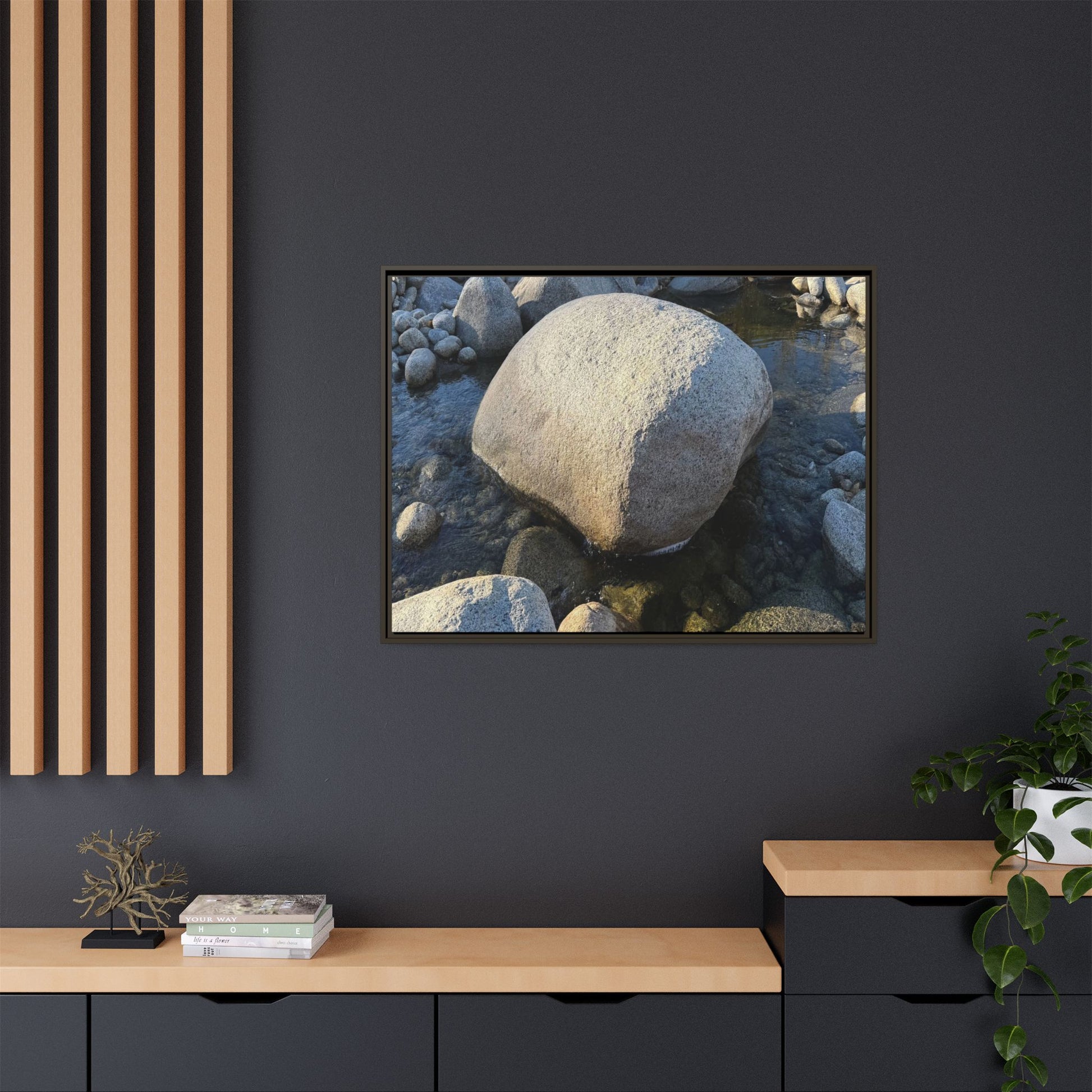 Rocky Riverbed - Unique Stretched Canvas Wall Art - Art By Earth