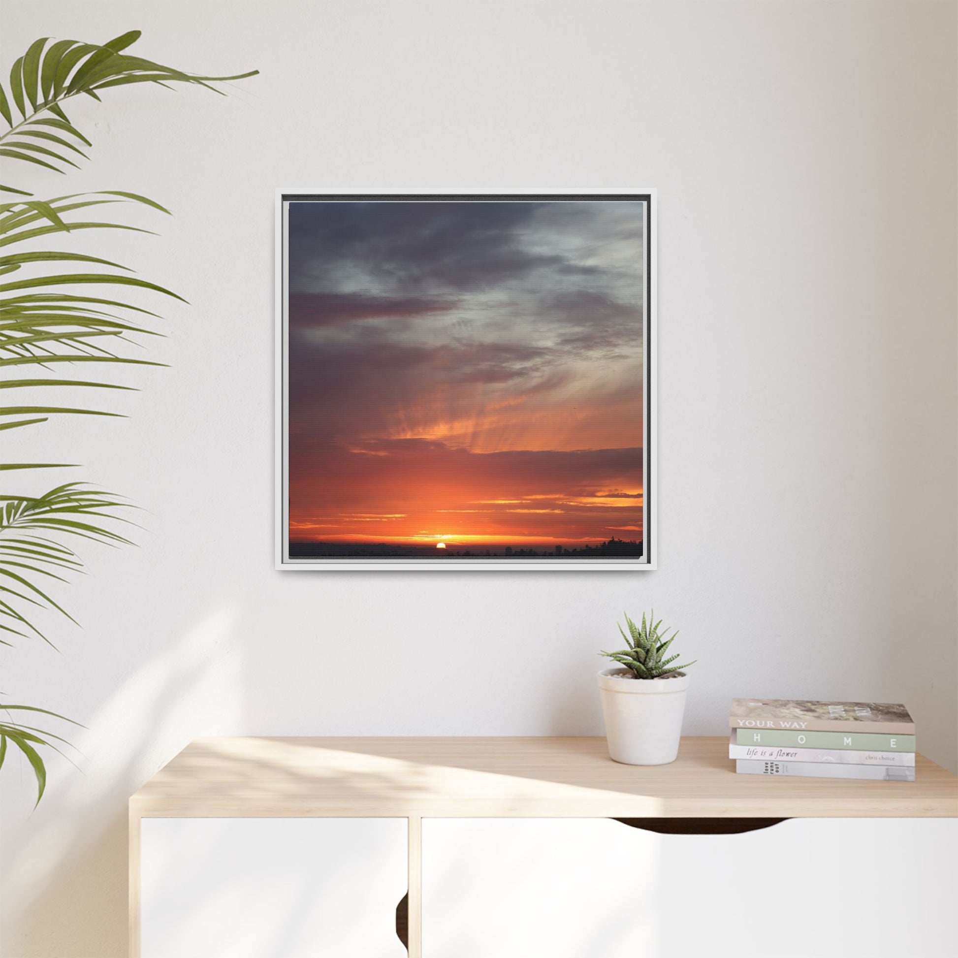 Fiery Horizon - Unique Stretched Canvas Wall Art - Art By Earth