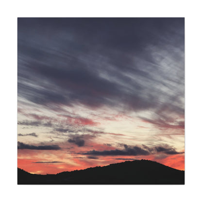 Sunset Over Mountains - Unique Frameless Canvas Wall Art - Art By Earth