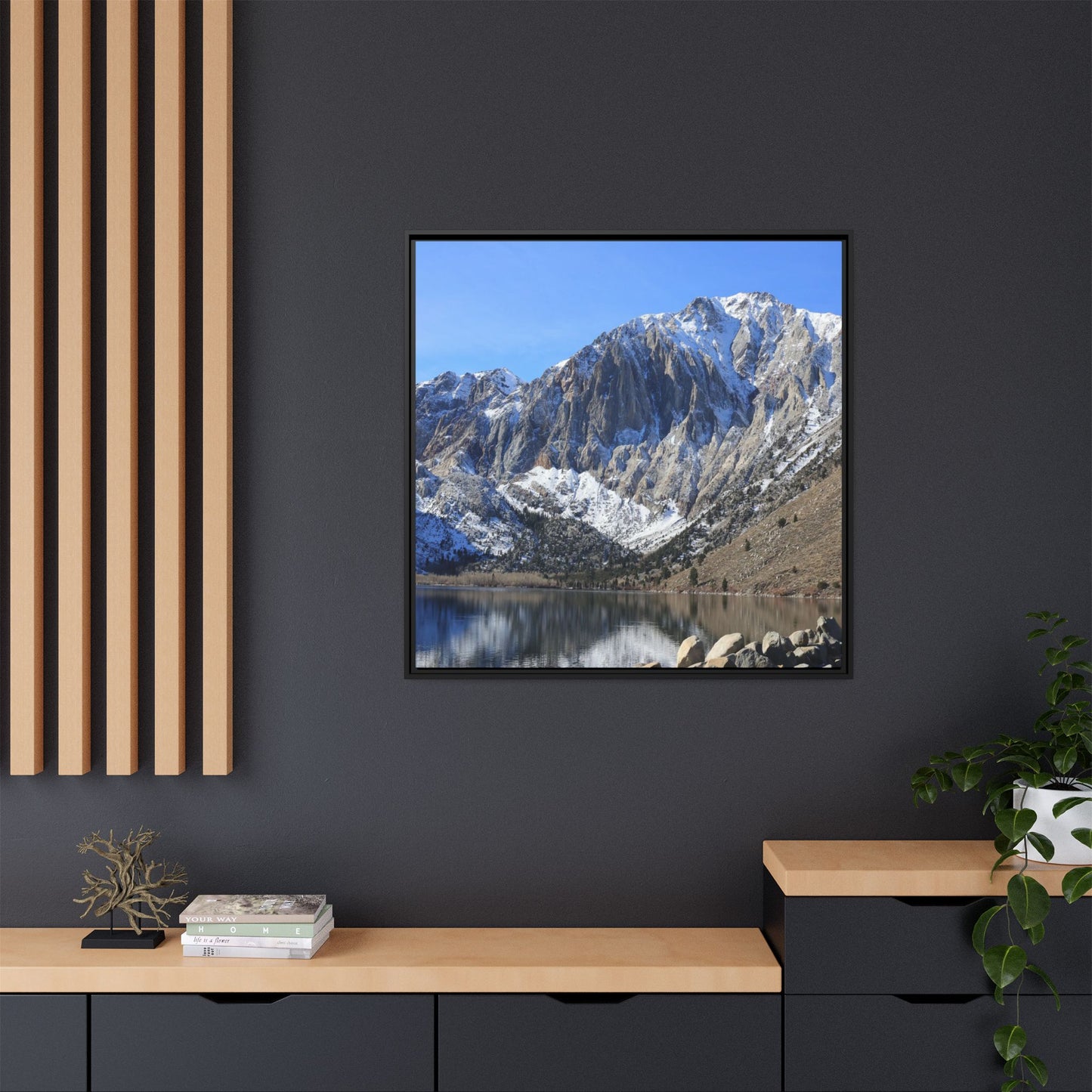 Frozen Reflection - Unique Stretched Canvas Wall Art