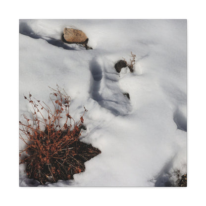 Snow's Tender Embrace - Unique Frameless Canvas Wall Art