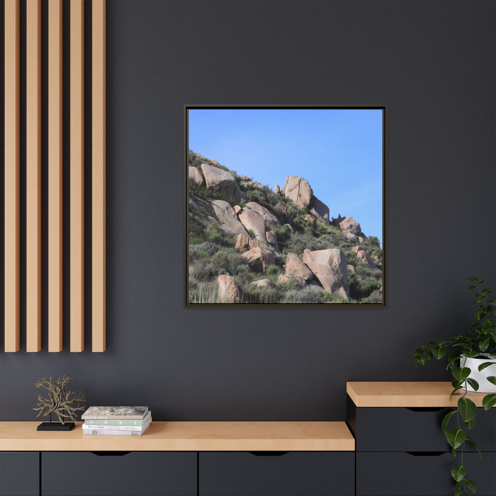 Ancient Boulders in Arid Landscape - Unique Stretched Canvas Wall Art - Art By Earth