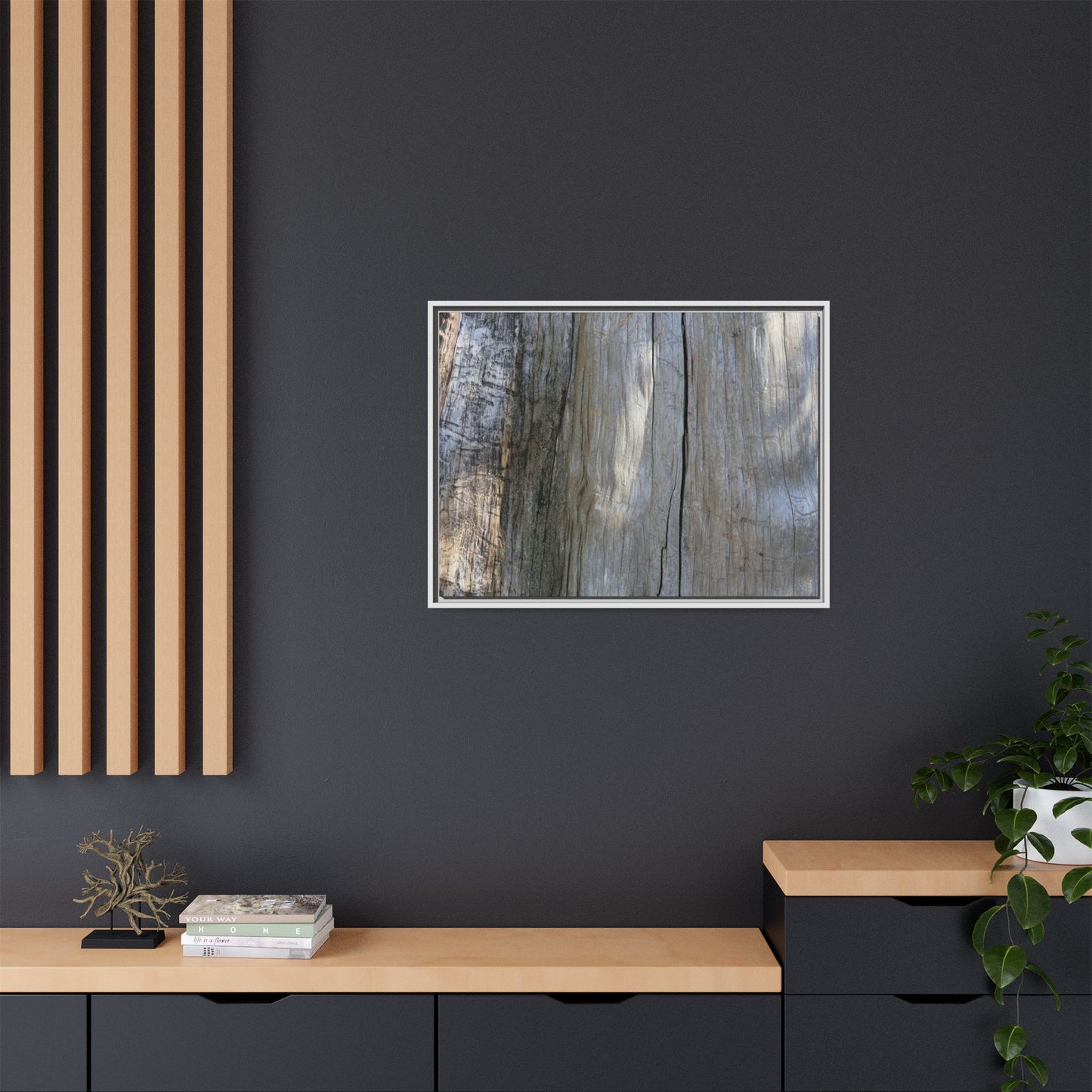 Cracked Timber Texture - Unique Stretched Canvas Wall Art