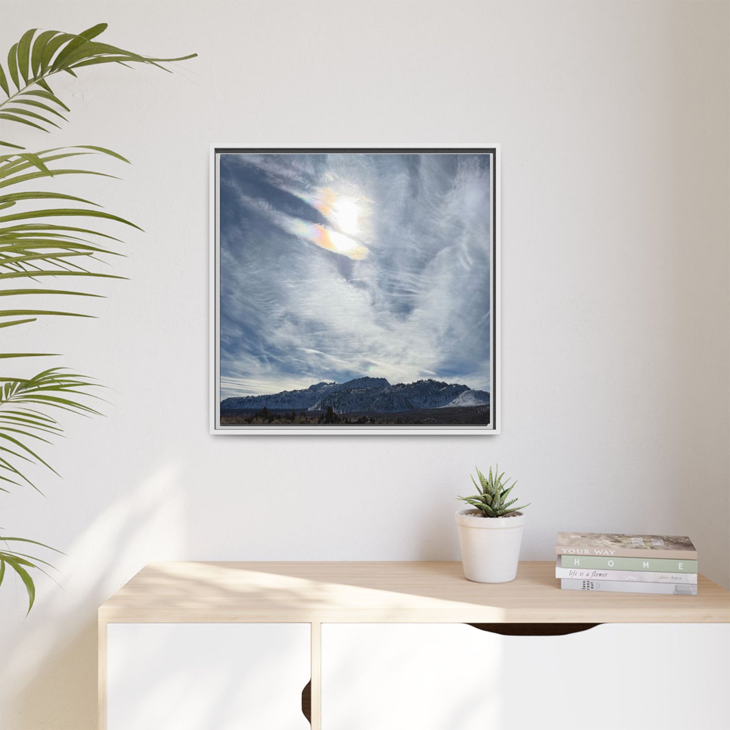 Whispers of Winter's Embrace - Unique Stretched Canvas Wall Art