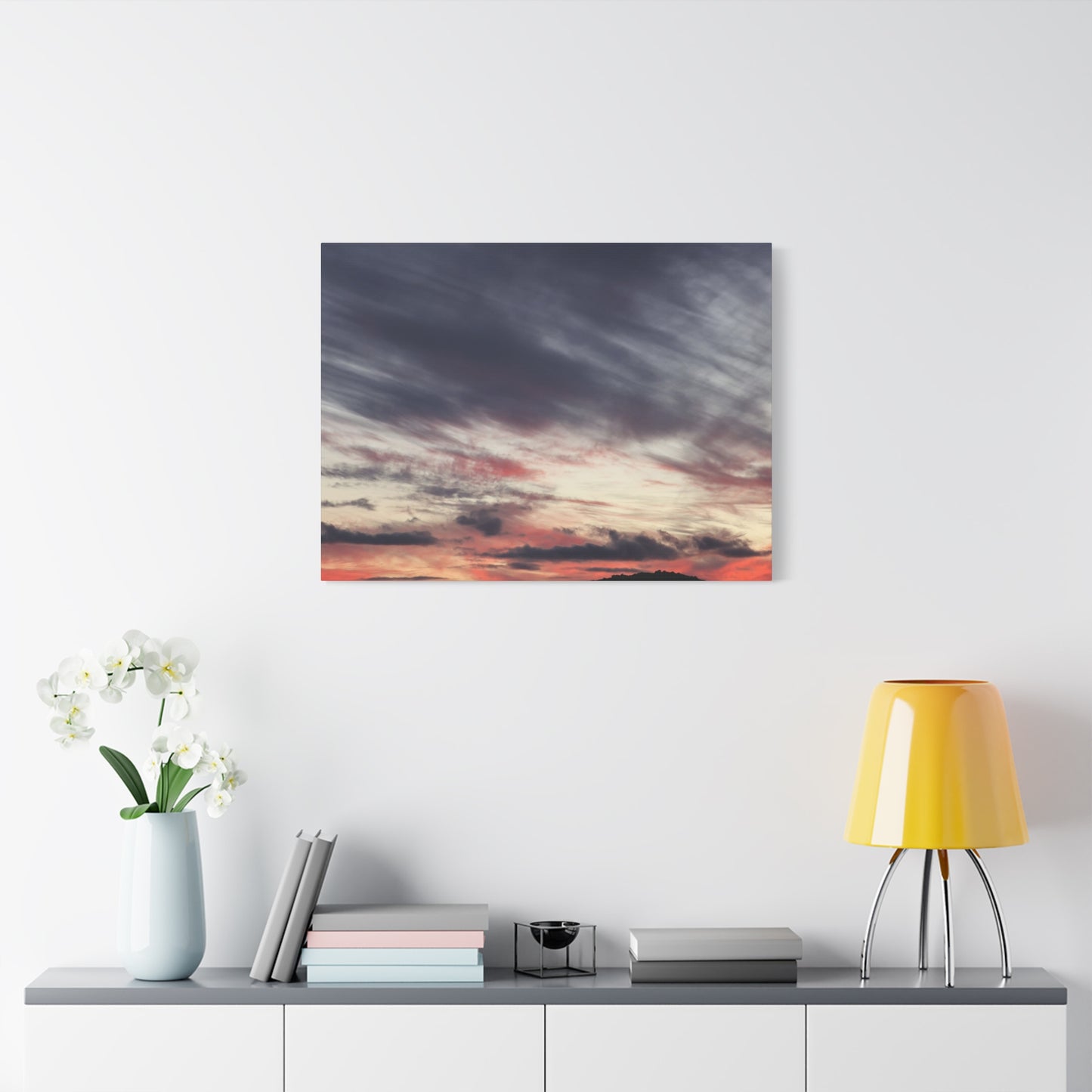 Sunset Over Mountains - Unique Frameless Canvas Wall Art - Art By Earth