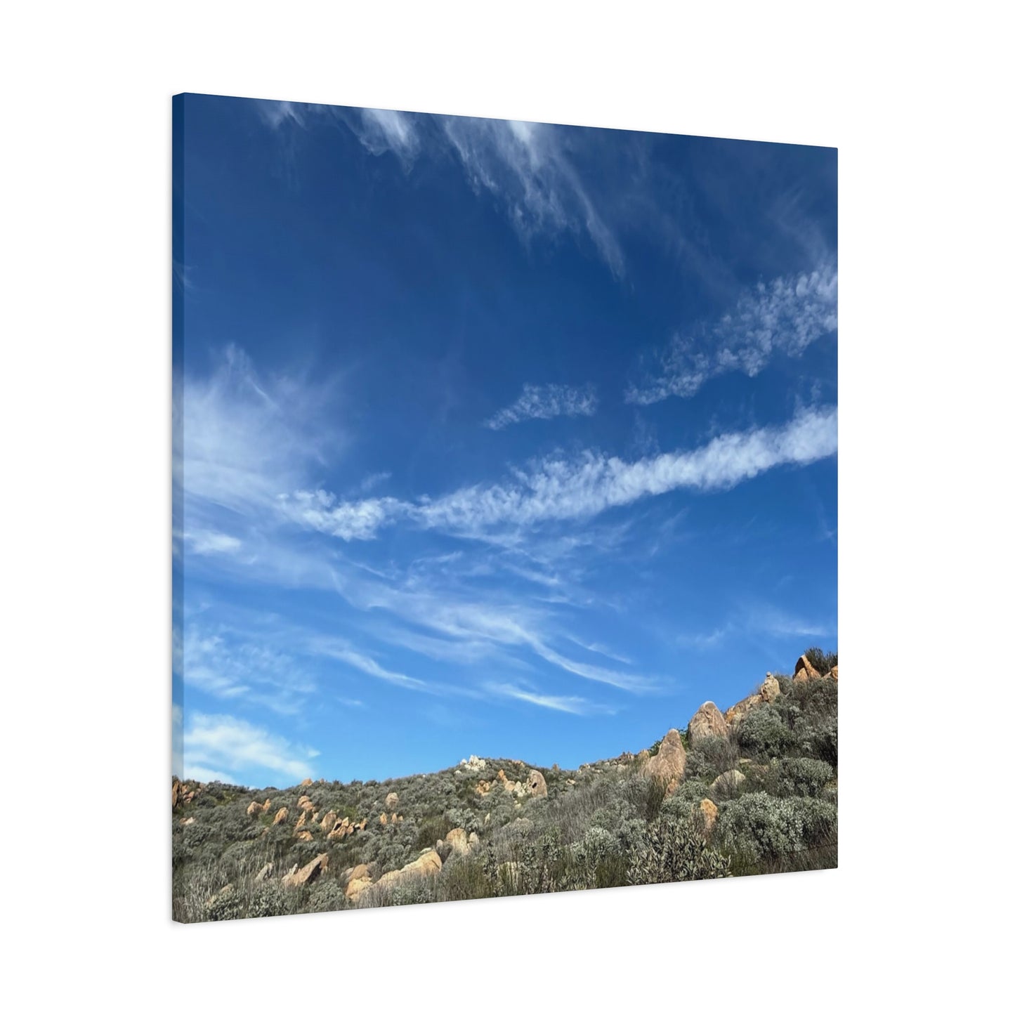 Desert Hills Under Blue Sky - Unique Frameless Canvas Wall Art - Art By Earth